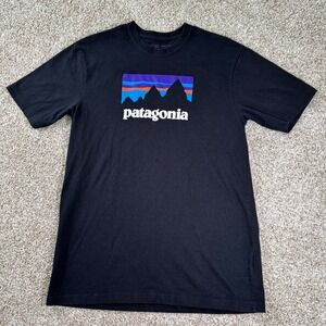 Patagonia Size M P6 Responsibiliti-tee Regular Fit Black Short Sleeve Shirt